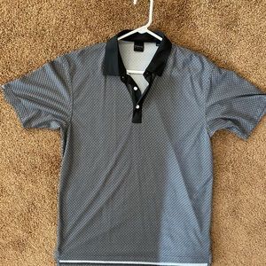NWOT MENS DUNNING GOLF POLO SZ LARGE  BLACK & WHITE LIGHT WEIGHT